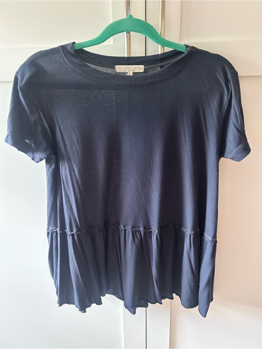 Truly Madly Deeply Navy Short-Sleeve Peplum Tee